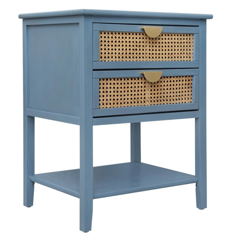 Nightstands with 2 drawers, rattan nightstands, drawers and shelves
