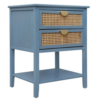 Nightstands with 2 drawers, rattan nightstands, drawers and shelves