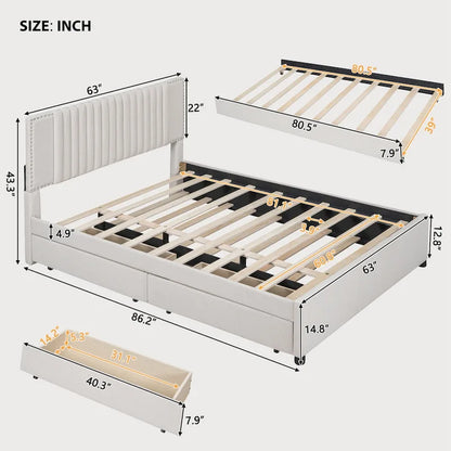 Queen Size Bed with Twin XL Size Trundle