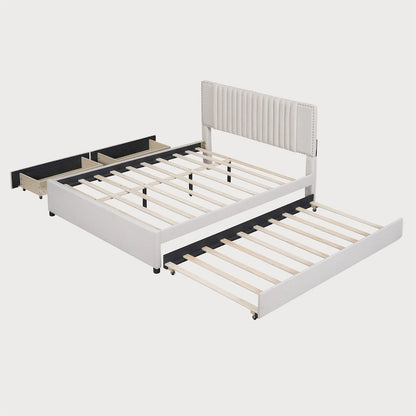 Queen Size Bed with Twin XL Size Trundle