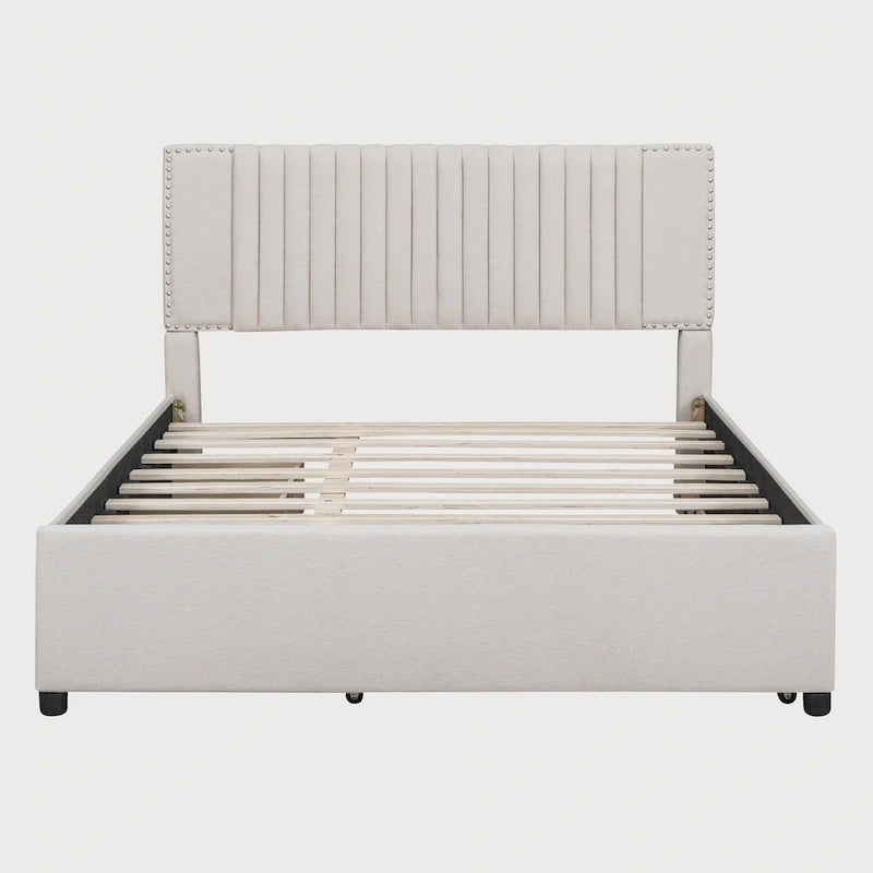 Queen Size Bed with Twin XL Size Trundle