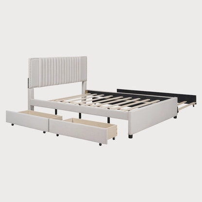 Queen Size Bed with Twin XL Size Trundle