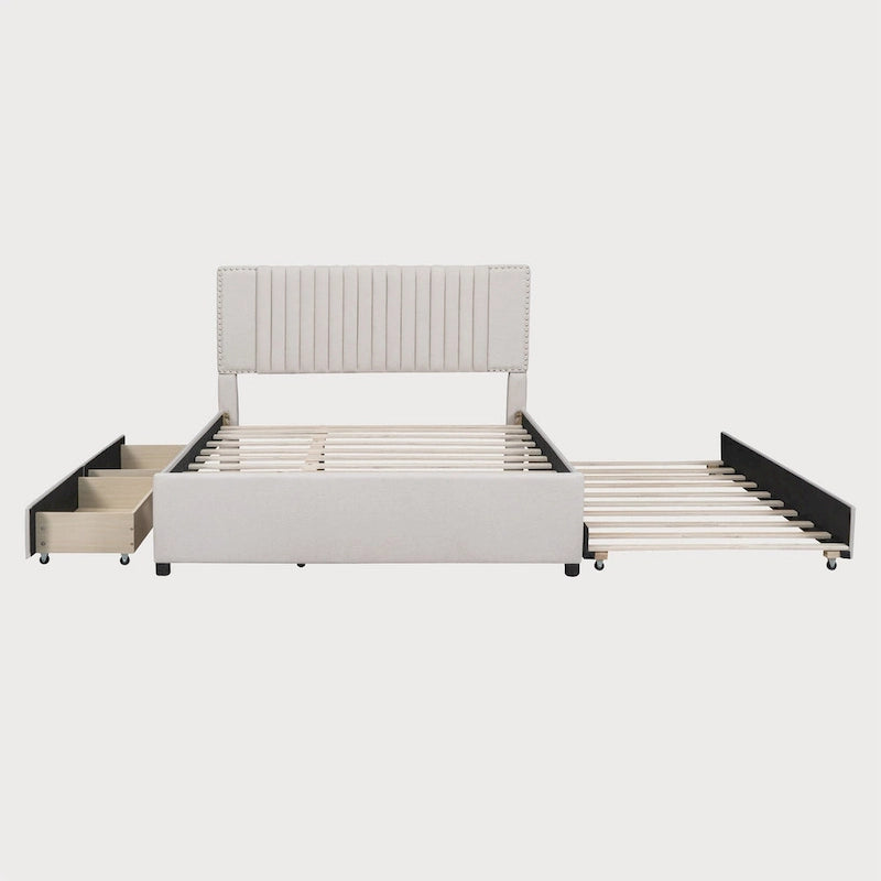 Queen Size Bed with Twin XL Size Trundle