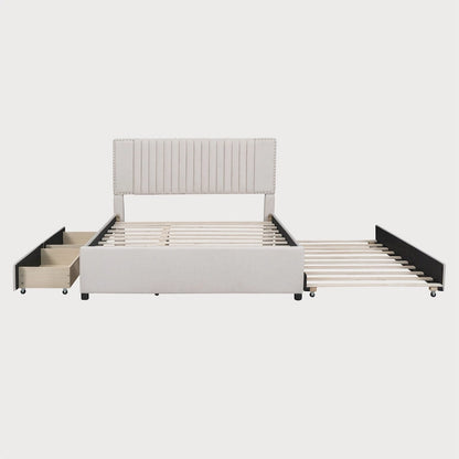 Queen Size Bed with Twin XL Size Trundle