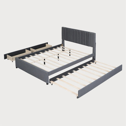 Queen Size Bed with Twin XL Size Trundle