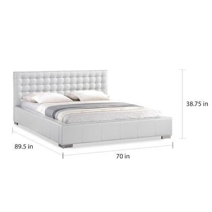 Madison White Modern Queen-size Platform Bed