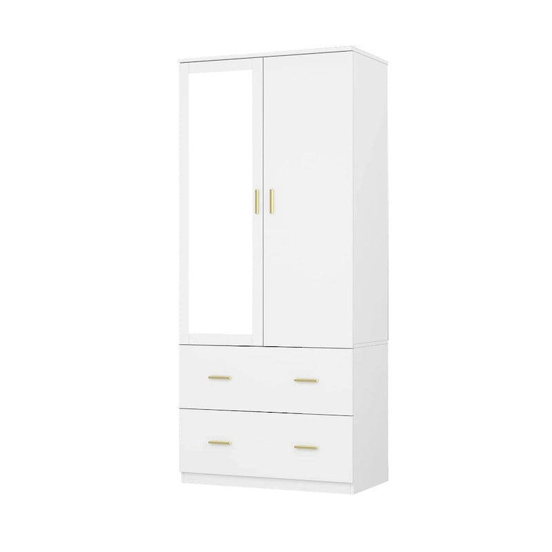 Timechee Armoire Wardrobes With Mirror And Hanging