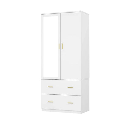 Timechee Armoire Wardrobes With Mirror And Hanging