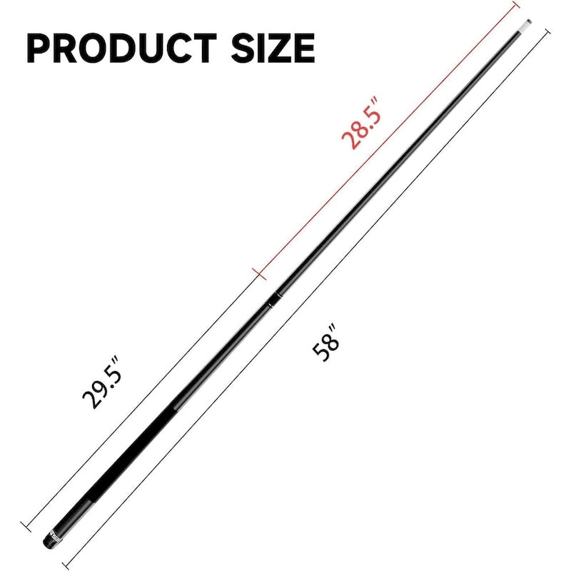 GSE 58 2-Piece Fiberglass Graphite Composite Billiard Pool Cue Stick for Men/Women, Great for House or Commercial/Bar Use