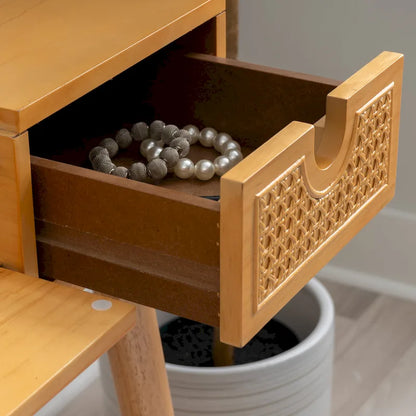 Chantal Natural Wooden 2 Cane Drawer Vanity