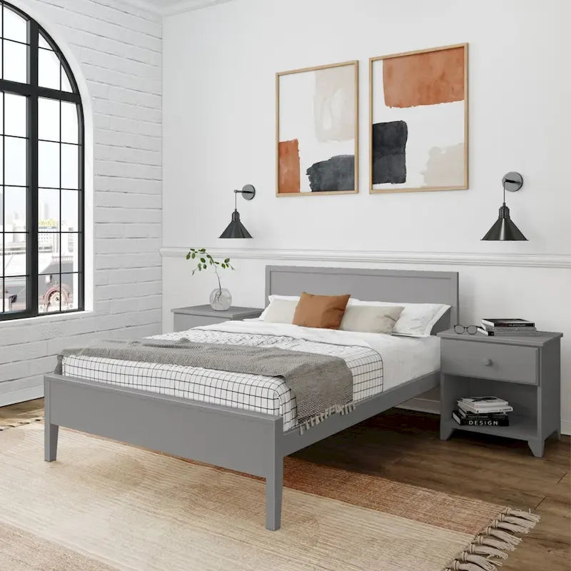 Plank and Beam Full-Size Bed with Panel Headboard