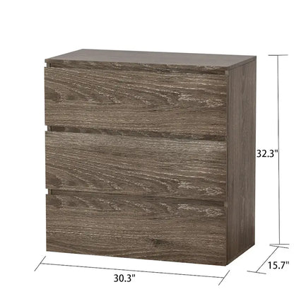 3 Drawer 32.3H x 30.3 W Nightstand Chest Cabinet Dresser Bedroom Storage