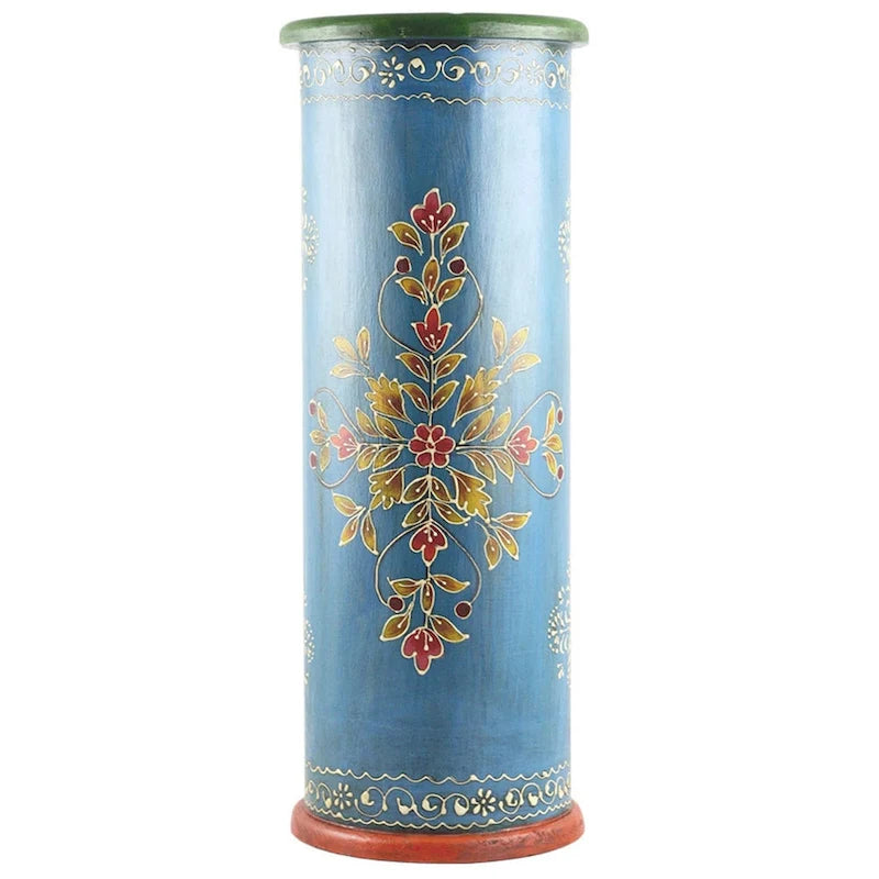 Handmade Wooden Umbrella Stand (India) - 22x7x7