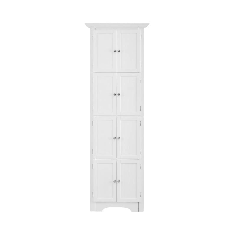 Bathroom Tall Corner Storage Cabinet, Floor Display Storage Cabinet with 8 Doors and 4 Shelves for Bathroom, Living Room
