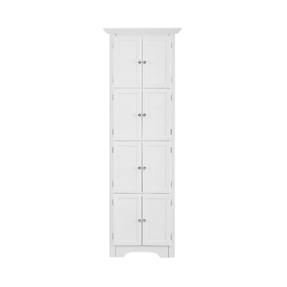 Bathroom Tall Corner Storage Cabinet, Floor Display Storage Cabinet with 8 Doors and 4 Shelves for Bathroom, Living Room