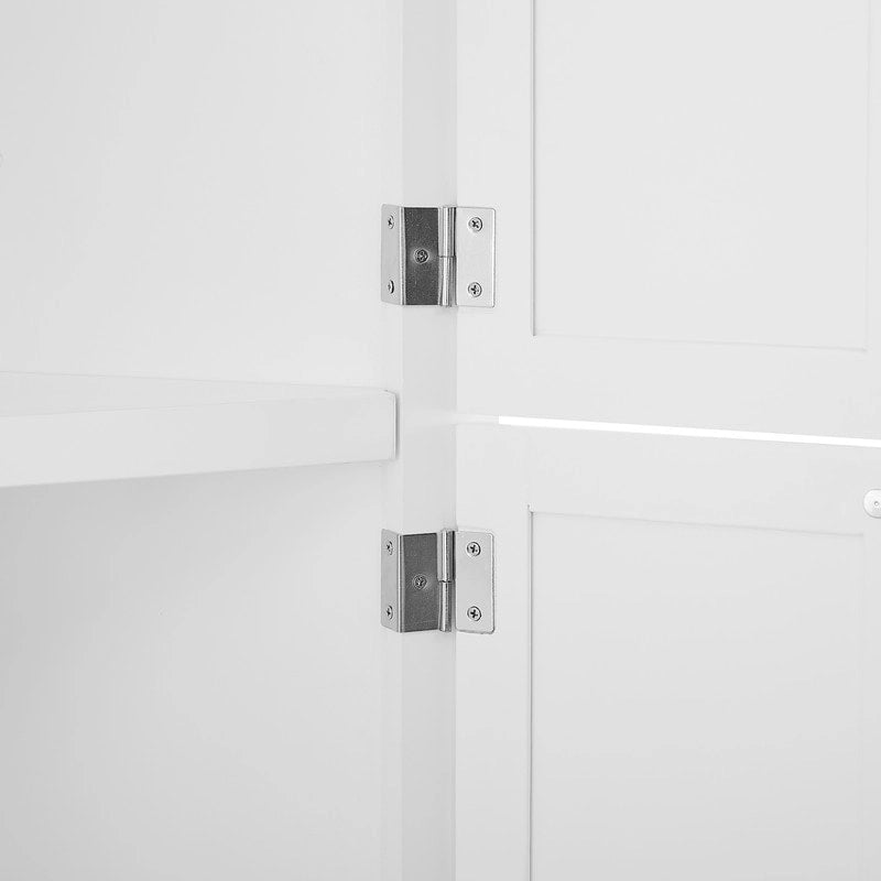 Bathroom Tall Corner Storage Cabinet, Floor Display Storage Cabinet with 8 Doors and 4 Shelves for Bathroom, Living Room