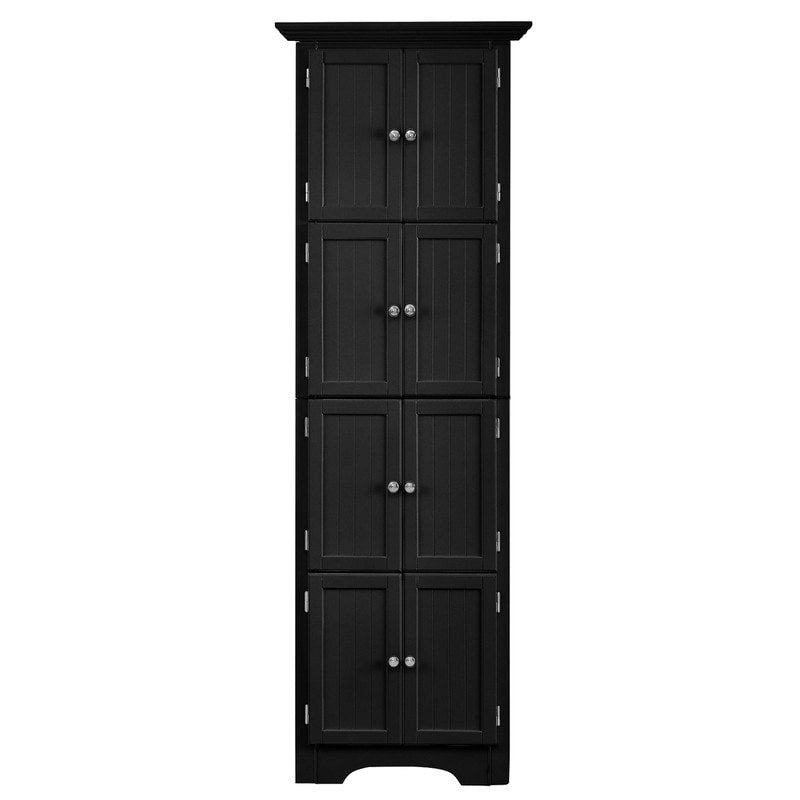 Bathroom Tall Corner Storage Cabinet, Floor Display Storage Cabinet with 8 Doors and 4 Shelves for Bathroom, Living Room