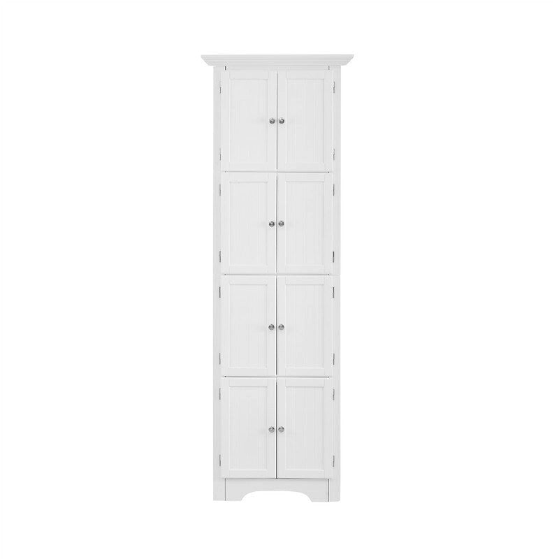 Bathroom Tall Corner Storage Cabinet, Floor Display Storage Cabinet with 8 Doors and 4 Shelves for Bathroom, Living Room