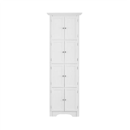 Bathroom Tall Corner Storage Cabinet, Floor Display Storage Cabinet with 8 Doors and 4 Shelves for Bathroom, Living Room