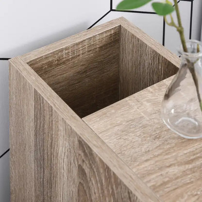 kleankin Freestanding Compact Design Bathroom Cabinet with 2 Open Cabinets, 1 Door Cabinet, 1 Drawer and 4 Rolling Wheels