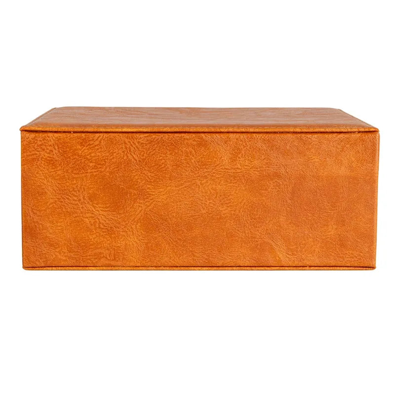 Household Essentials Vegan Leather 2-Layer Jewelry Organizer Box with Clasp Closure - 9.3L x 7.3W x 3.8H