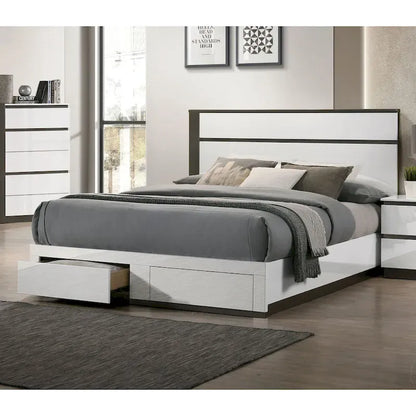 Furniture of America Conjira Modern White 2-Drawer Platform Bed