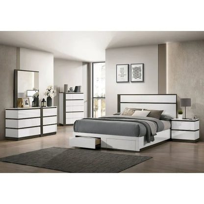 Furniture of America Conjira Modern White 2-Drawer Platform Bed