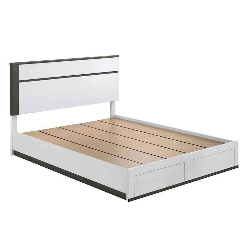 Furniture of America Conjira Modern White 2-Drawer Platform Bed
