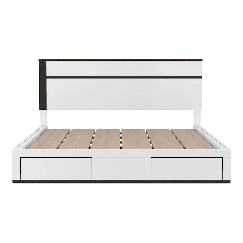 Furniture of America Conjira Modern White 2-Drawer Platform Bed
