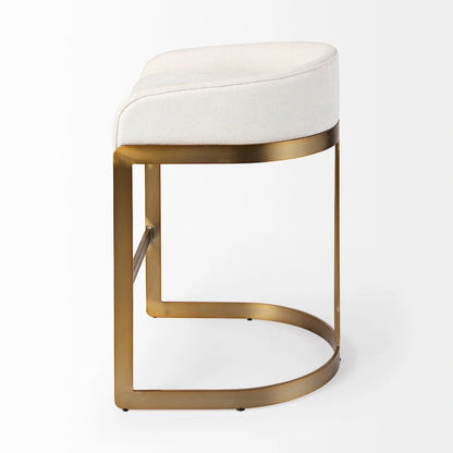 Hollyfield Cream Fabric Seat with Gold Metal Frame Counter Stool