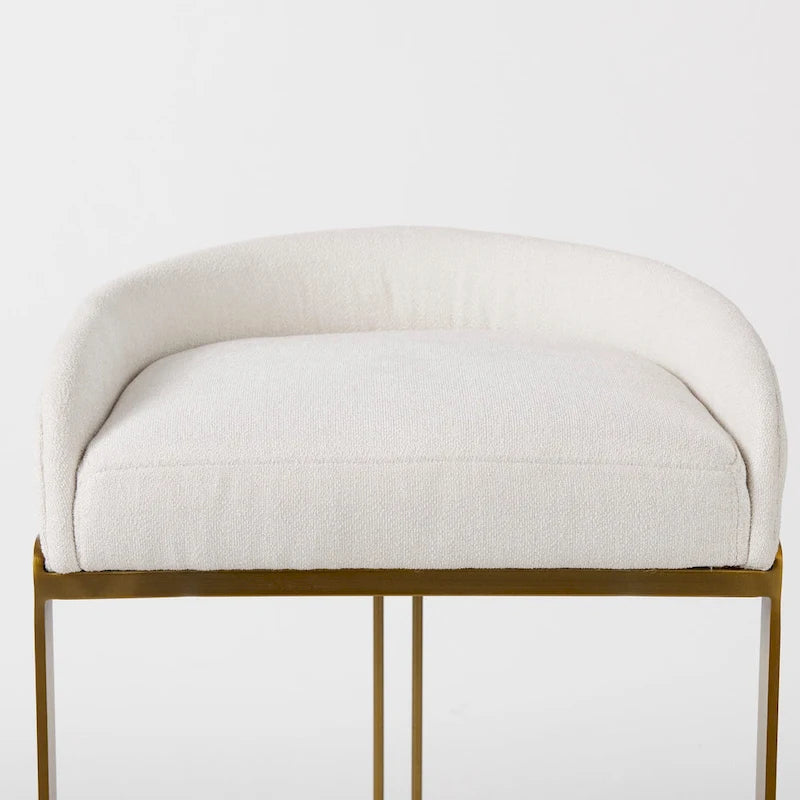 Hollyfield Cream Fabric Seat with Gold Metal Frame Counter Stool