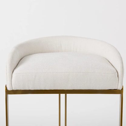 Hollyfield Cream Fabric Seat with Gold Metal Frame Counter Stool