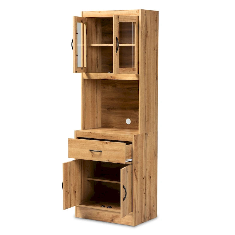Laurana Modern and Contemporary Kitchen Wood Cabinet and Hutch