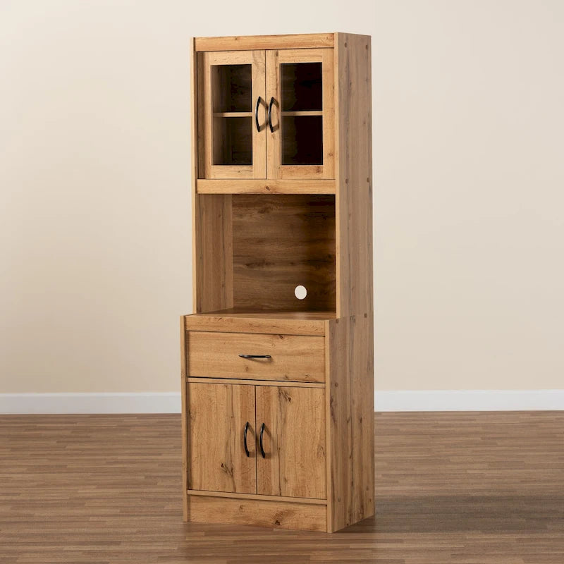 Laurana Modern and Contemporary Kitchen Wood Cabinet and Hutch