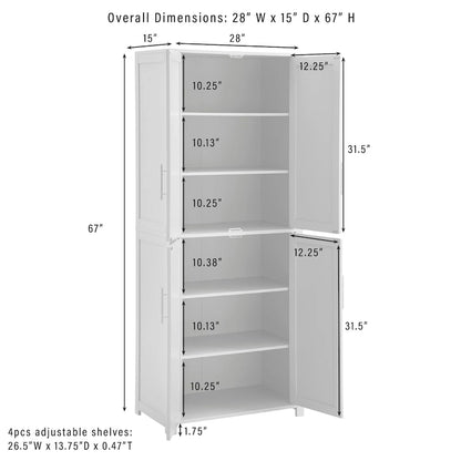 Crosley Savannah Tall Kitchen Storage Pantry - 28 w x 15 d x 67 h