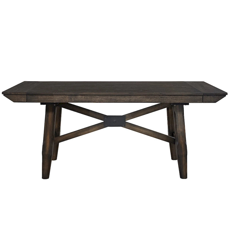 Double Bridge Dark Chestnut 7 Piece Trestle Table Set