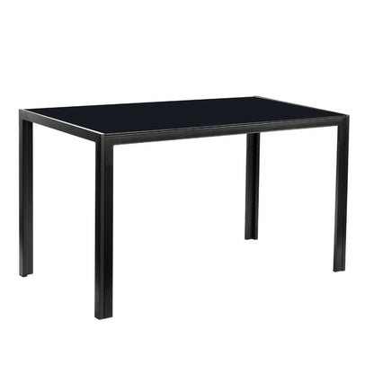 6-Seat Modern Glass Dining Table Black