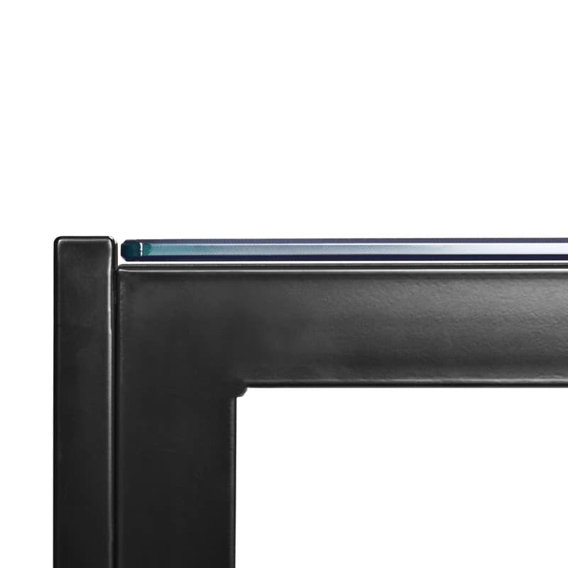 6-Seat Modern Glass Dining Table Black