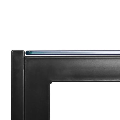 6-Seat Modern Glass Dining Table Black