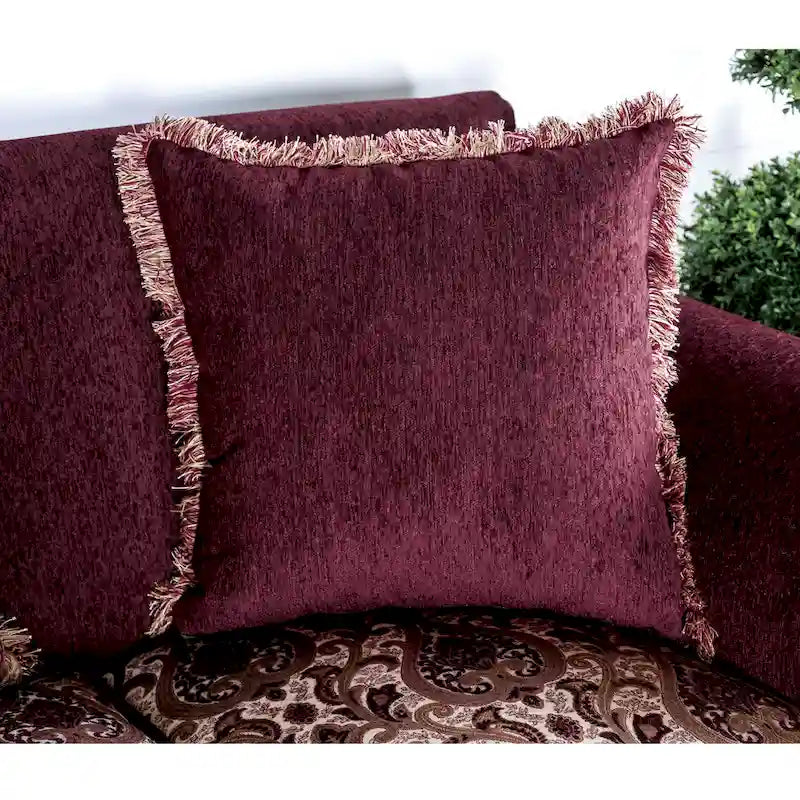 Fova Traditional Fabric Upholstered Rolled Arms Sofa by Furniture of America