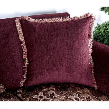 Fova Traditional Fabric Upholstered Rolled Arms Sofa by Furniture of America