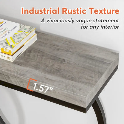 55 inch Gold Console Table, Faux Marble Entryway Table Narrow Long Sofa Table, Modern Accent Table for Living Room