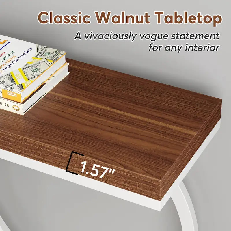 55 inch Gold Console Table, Faux Marble Entryway Table Narrow Long Sofa Table, Modern Accent Table for Living Room