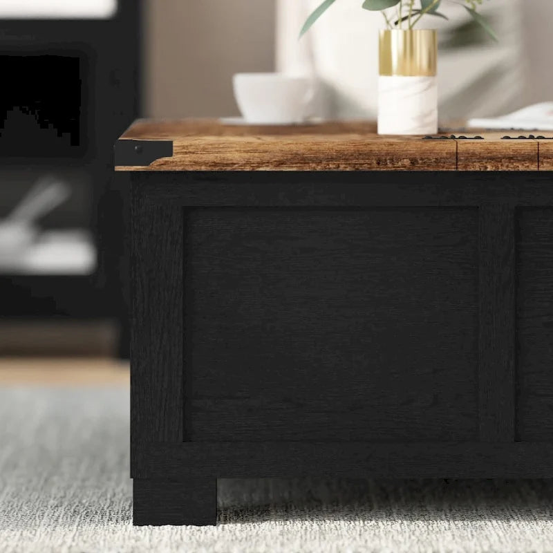Modern Farmhouse Coffee Table with Hidden Interior Storage