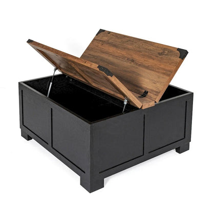 Modern Farmhouse Coffee Table with Hidden Interior Storage