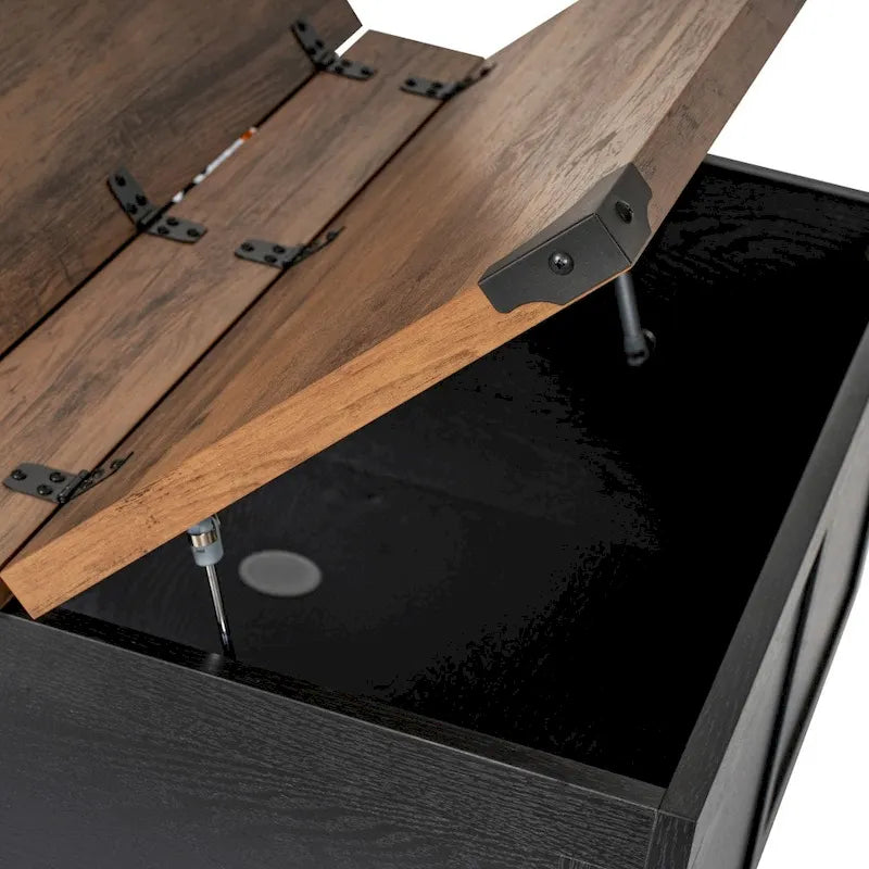 Modern Farmhouse Coffee Table with Hidden Interior Storage
