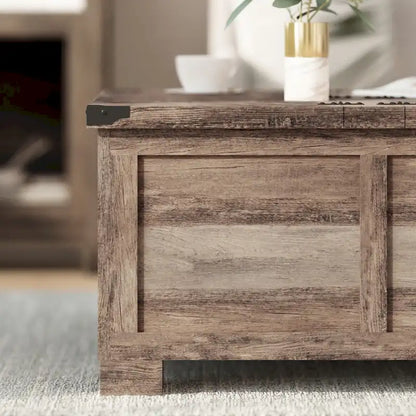 Modern Farmhouse Coffee Table with Hidden Interior Storage