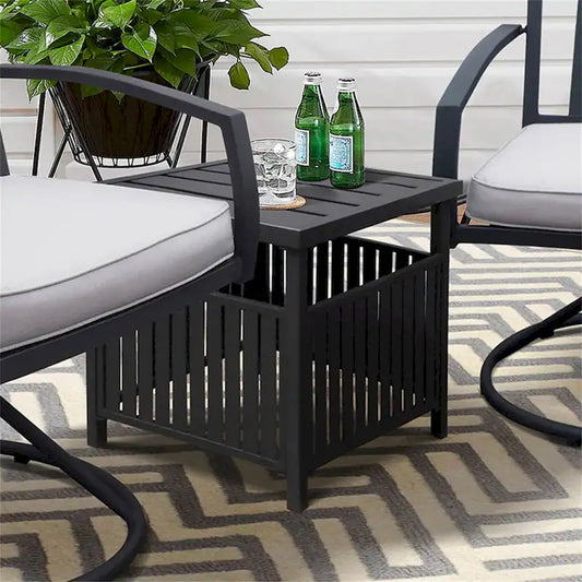 Patio Steel Bistro Leisure Coffee Table with Umbrella Hole