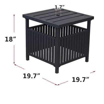 Patio Steel Bistro Leisure Coffee Table with Umbrella Hole
