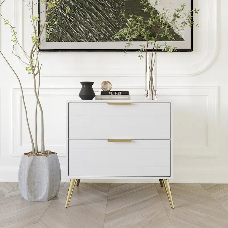 CraftPorch Contemporary 2-Drawers Wooden Nightstand